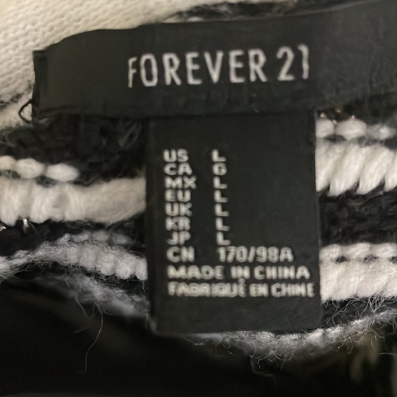 Forever 21 cardigan sweater black & white Large - Picture 5 of 8